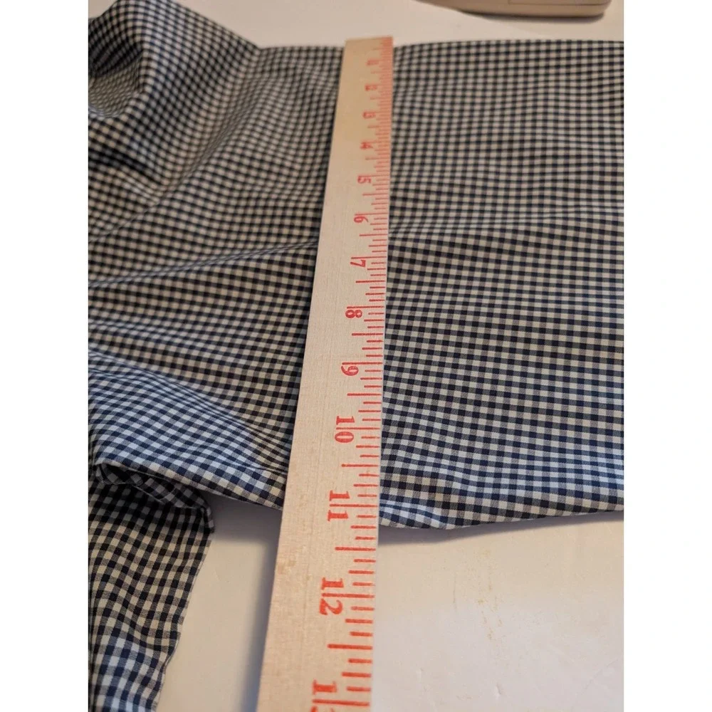 IZOD Mens 3XL Blue White Micro Check Long Sleeve Button Down Dress Shirt Logo